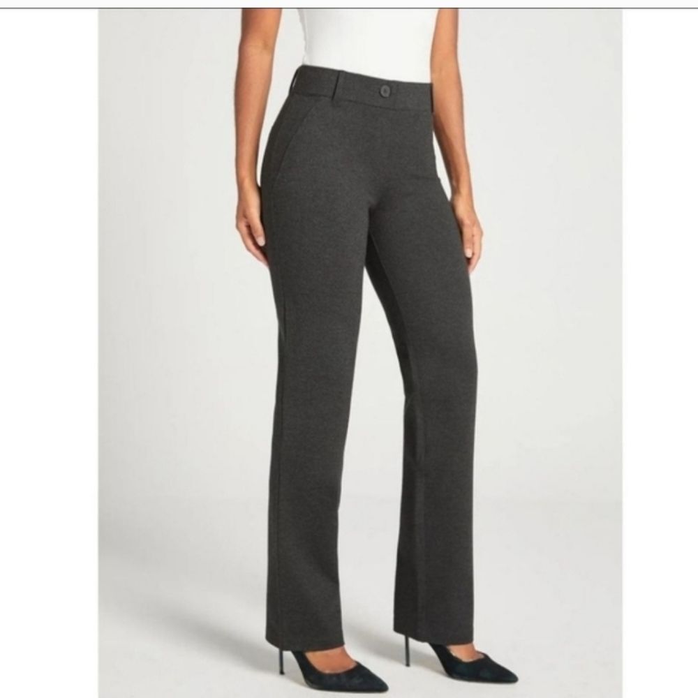 Betabrand Charcoal Straight Leg Pants